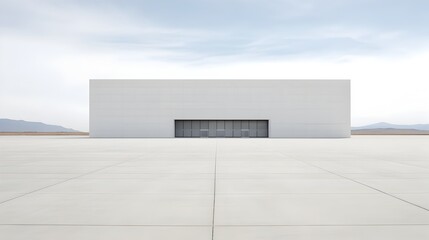 Sleek Minimalist Concrete Architecture in Empty Industrial Setting