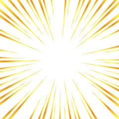 金色風のグラデーションの集中線の素材