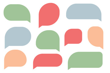 Set speech bubbles on white background. chat box or chat vector square and doodle message or communication icon Cloud speaking for comics and minimal message dialog