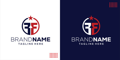 Creative FF Sport Letter Logo in Circle Shape, Design Inspiration, Illustration, Vector