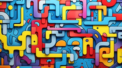 Vibrant street graffiti pattern illustration capturing urban city vibe with bold colors.