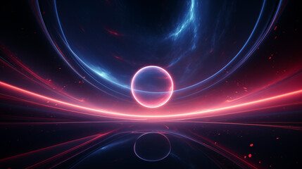 A futuristic and colorful planetary natural background with science fiction space in the universe