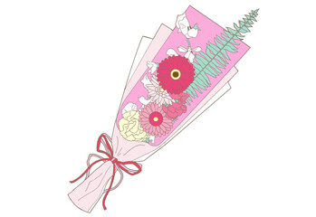 ガーリーなピンクの花束