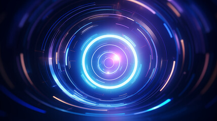 Blue-Purple Tech Sci-Fi Abstract Line Light Beam Glossy Background