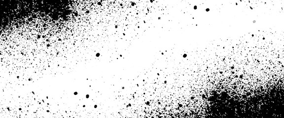 Vector abstract black on white grunge splatter background design