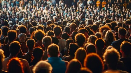 Obraz premium Sizeable crowd gathered in front of a larger audience, captured in sharp detail in UHD 4K quality