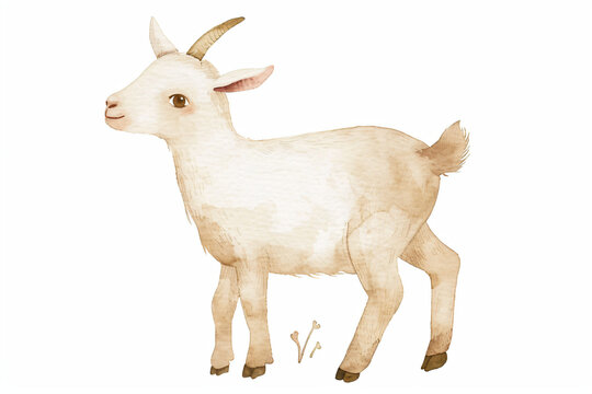 recommend clip art: Adorable Watercolor Goat Illustration