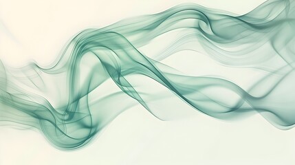Elegant Smoke Waves Concept   Mint Green Abstract Background for Banner or Poster