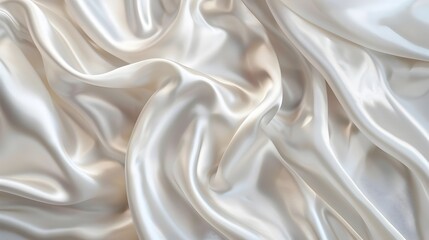 Fototapeta premium Elegant White Silk Fabric Flowing Backdrop for Luxury Design and Fashion