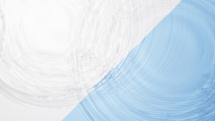 白と水色の背景に波紋。3D（横長）