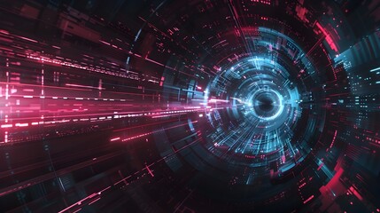 Obraz premium Futuristic Glowing Trails and Technology Concept for Digital Banner