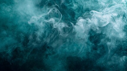 Fototapeta premium Teal Smoke Abstract Concept Background for Digital Banner or Wallpaper Design