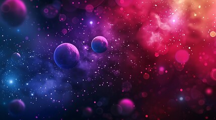 a colorful array of balls, including purple, blue, pink, and purple - and - pink, are arranged in a row from left to right, with a blue light in the