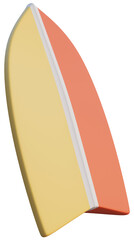 Summer holiday 3d element  Surfboard Beach  isolated on Transparent Background