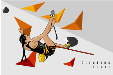 climbing athlete illustration design vector art