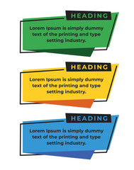 Geometric shape Heading Text box banner template set