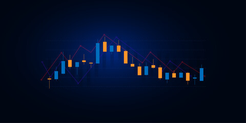 Naklejka premium Impending crisis and impact on the Stock Exchange and the World Economy. Shares fall down. Markets plunging. Economic fallout. Business and finance banner. Vector illustration
