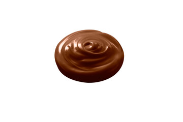 Delicious Chocolate Paste Filling Cream Swirl on white background