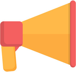 Megaphone flat illustration isolated on white background.