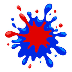 Fototapeta premium Blue and red watercolor splashes