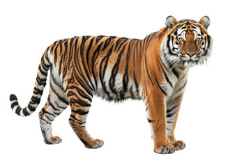 Obraz premium Tiger standing on black background