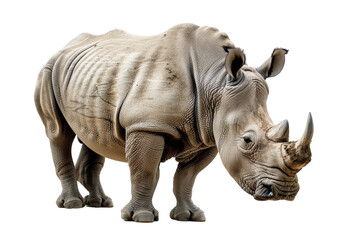 White Rhinoceros isolated on black background