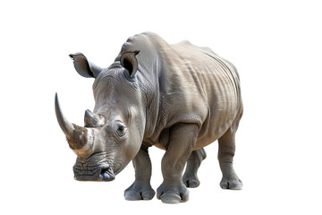Obraz premium White Rhinoceros Isolated on Black Background