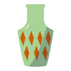 Cartoon Ceramic Vase Illustration. Vase Pottery for Decoration in Flat Style.