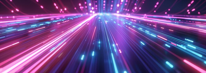 Synthwave neon lines background