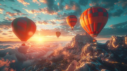 Naklejka premium Travel to breathtaking mountain landscapes and immerse yourself in the beautiful natural environment with a sky that serves as a stunning wallpaper background.
