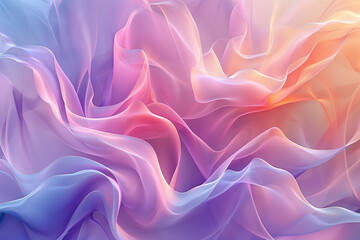Fototapeta premium Abstract Flowing Shapes in Pastel Colors with Gentle Curves