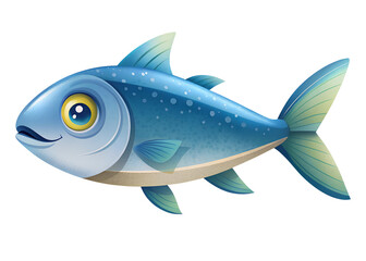 Obraz premium cartoon style illustration of cute sardine fish islated on background