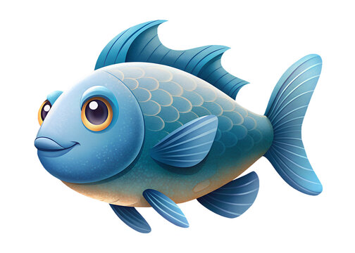 recommend clip art: cartoon style illustration of cute sardine fish islated on background