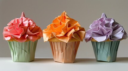 Creative wallpaper design featuring origami-inspired paper art shapes in a graphic illustration concept with a crafty vector background.