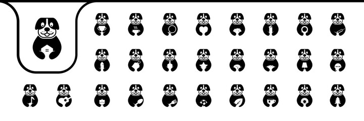 Obraz premium dog cute icons design vector