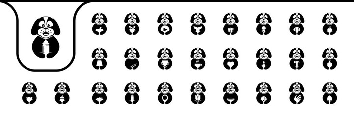 dog cute icons design vector