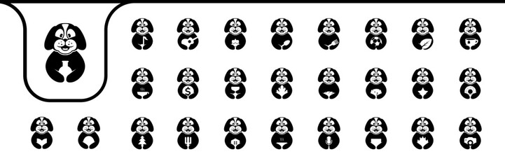 dog cute icons design vector