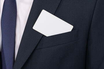 Business branding. Pay by transaction. Businessman with credit card, closeup. Business deal and...