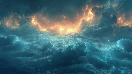 Stunning Beautiful Cloud Landscape with Dramatic Atmospheric Background