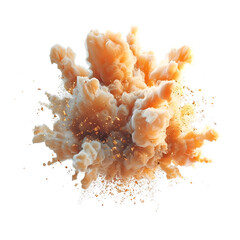 Dramatic Fiery Explosion with Billowing Orange Smoke and Scattered Debris