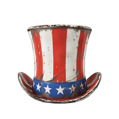 Vintage American Patriotic Hat with Stars and Stripes