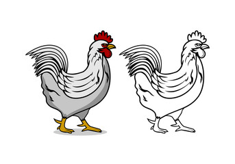 Chicken Cartoon Character Design Illustration vector eps format , suitable for your design needs, logo, illustration, animation, etc.