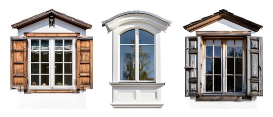 Obraz premium house different windows, white background