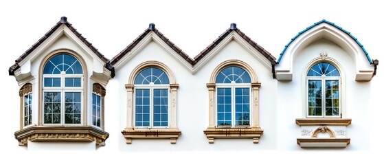 Obraz premium house different windows, white background