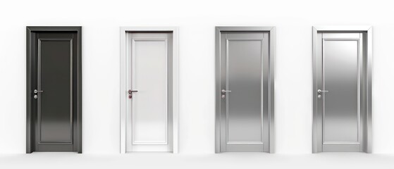 wood different door, white background