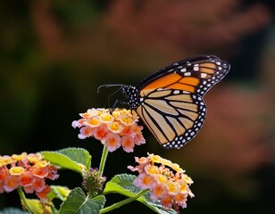 Obraz premium monarch butterfly on flower butterfly, flower, insect, nature, monarch, garden