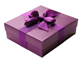 Elegant purple gift box with a beautiful satin ribbon, perfect for celebrations, birthdays, and...