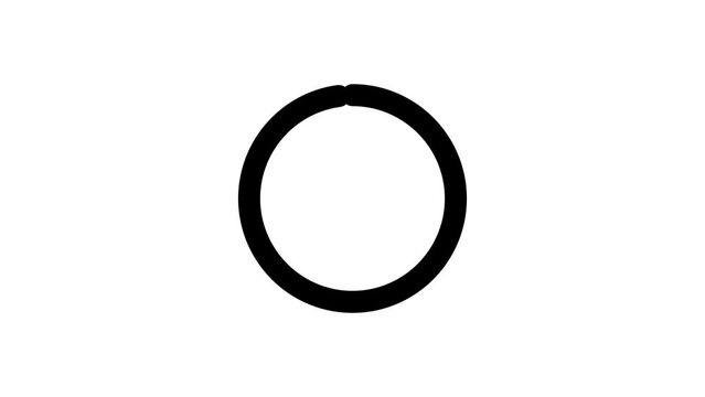 Black circle animation on white background. circle line animation