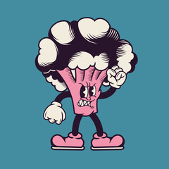 Retro character design from broccoli