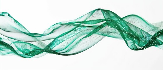 blue wavy glittering stream of water on white background